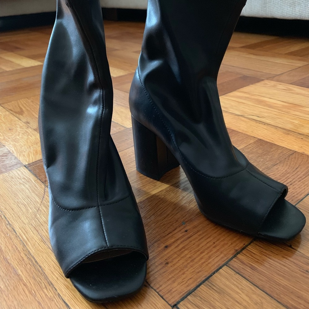 Peep toe booties